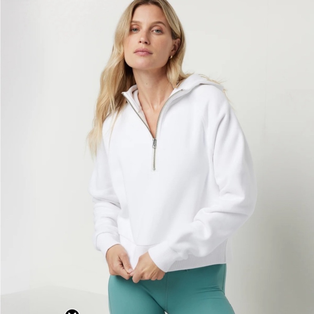 Vuori White Half-Zip Hoodie for Women